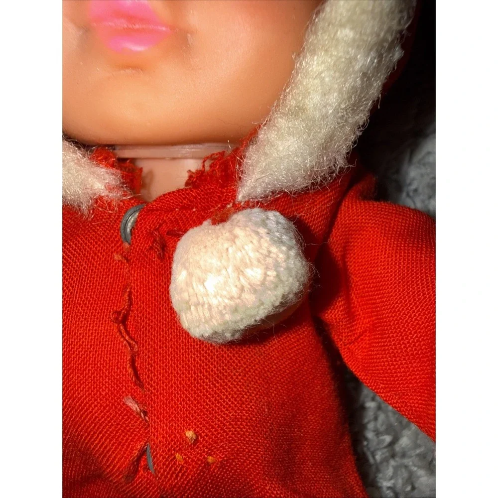 Vintage 3 Face Baby Doll 1963 Hong Kong 8 Inch Triple Face Toy Red Outfit